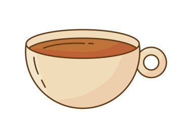 Seramik kupa simgesinde kahve içilir