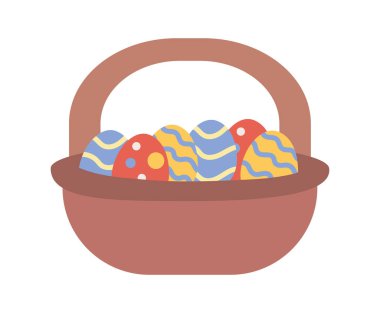 Paskalya yumurtası boyalı sepet