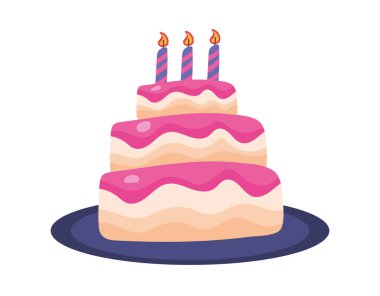 Mum ikonlu tatlı pasta doğum günü