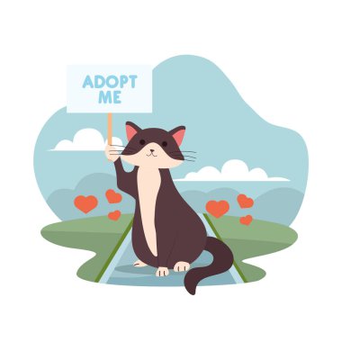 Beni kediyle etiketlendirerek evlat edin.