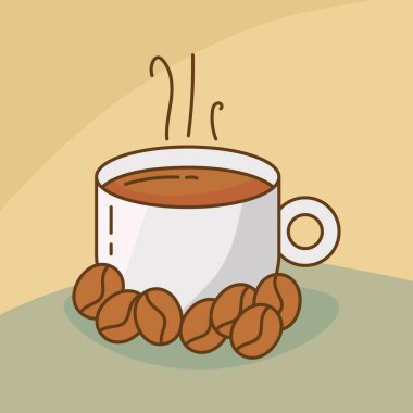 Seramik bardakta kahve ve tahıl.