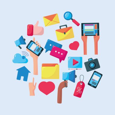 Sosyal medya simgeleri demeti