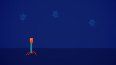 covid19 ışık animasyonlu virüs parçacıkları