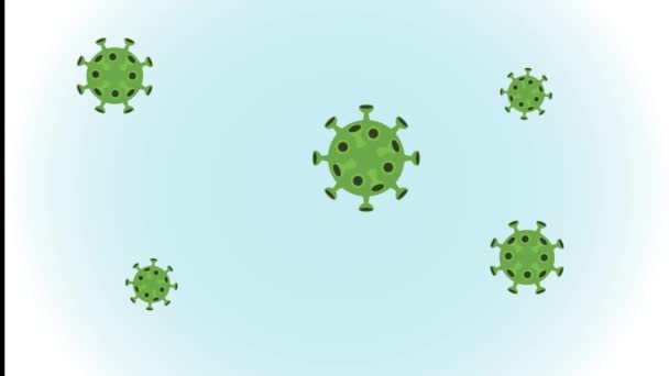 Covid19 virus groene deeltjes animatie — Stockvideo
