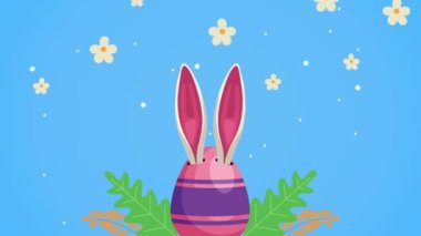 Yumurtaya boyanmış kulaklarla mutlu Paskalya günleri.