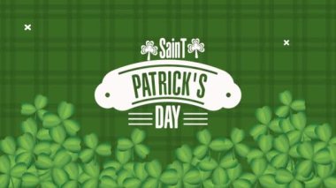 Mutlu Aziz Patrikler Günü yonca yapraklarıyla harflerle yazılmış.