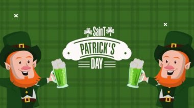 Mutlu Aziz Patrickler Günü 'nde leprikonla birlikte bira içerek.