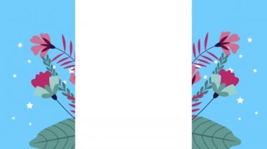 Bahçedeki kırmızı bahar çiçekleri dekorasyon çerçevesi