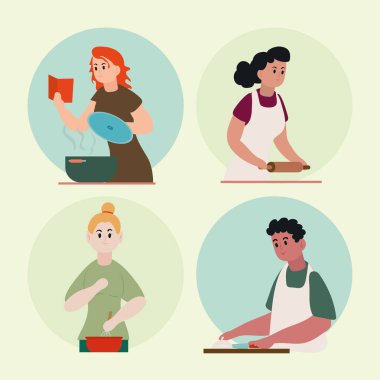 Yemek pişirme karakterleri