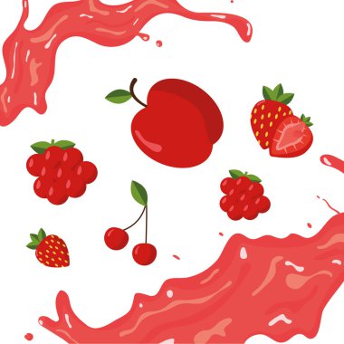 kırmızı meyveler sıçrıyor