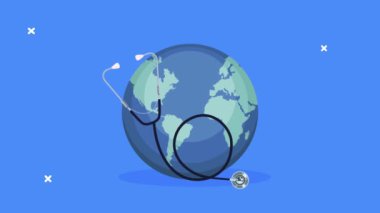 Dünya gezegeniyle tıbbi steteskop