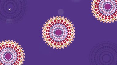 Mor arka planda güzel mandalas deseni