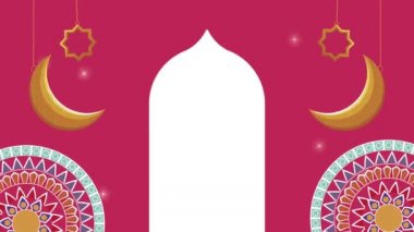 Ramazan Kareem kutlaması sahnesi Mandalalar ve altın aylarla