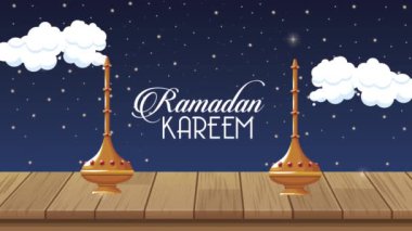 Ramazan Kareem, altın kadehlerle yazılmış.
