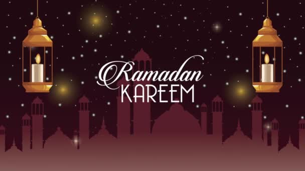Ramadan kareem lettering with golden lanterns and mosque — Stock Video © jemastock #456794020 Ramadan kareem lettering with golden lanterns and mosque — Stock Video © jemastock #456794020