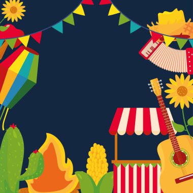 junina simgeleri çerçevesi