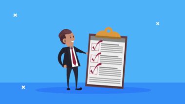 Kontrol listesi belgesi olan zarif bir işadamı