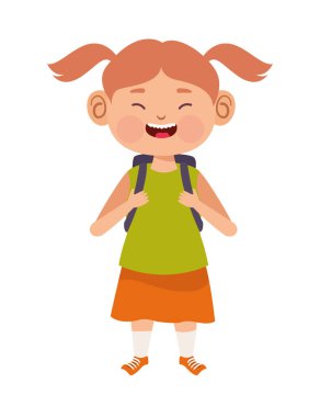 Okul çantalı kız.