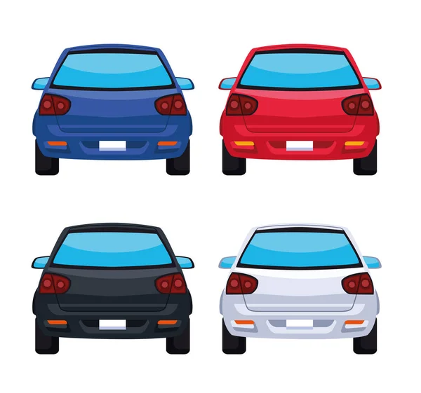 Čtyři ikony aut — Stockový vektor