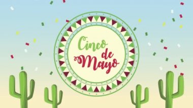 Cinco de mayonez kaktüslü harfler.