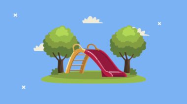 Slaytlı ve ağaçlı park