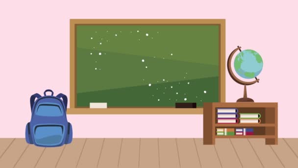教室の現場に備わった黒板 — ストック動画