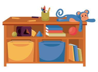 Çocuk odası ahşap rafı