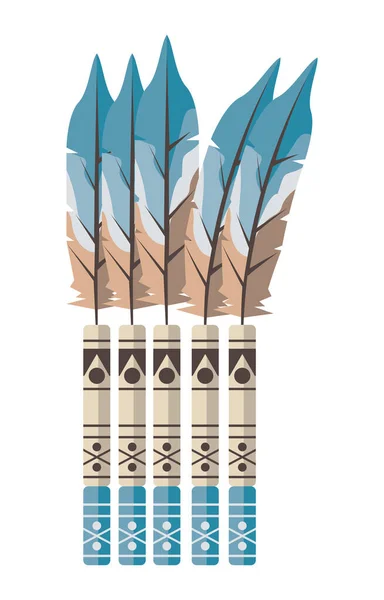 Plumes et bambous — Image vectorielle