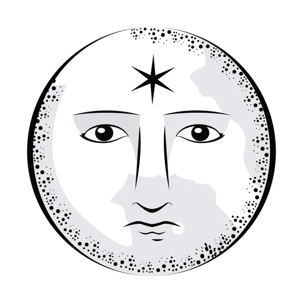 Fullmåne med ansikte — Stock vektor
