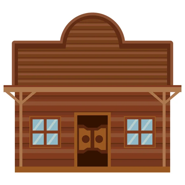 Cabaña salvaje oeste — Vector de stock