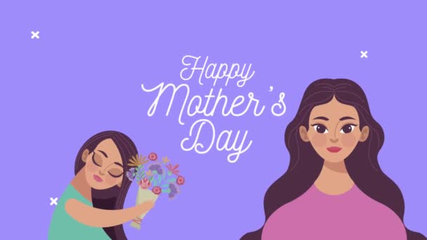 Счастливые мамы с мамой и маленькой дочкой — стоковое видео