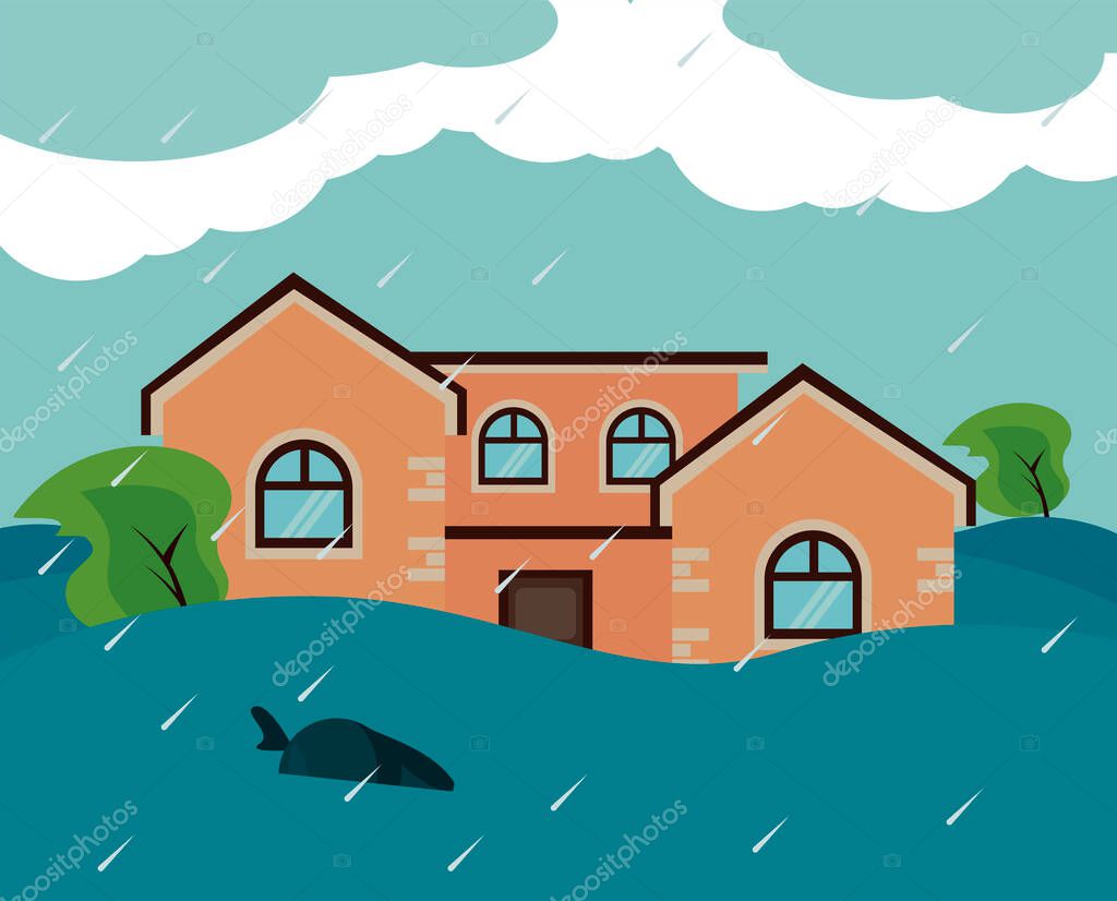 house flood scene