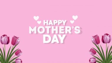 Mutlu anneler günü mektupları bahçede kalplerle.