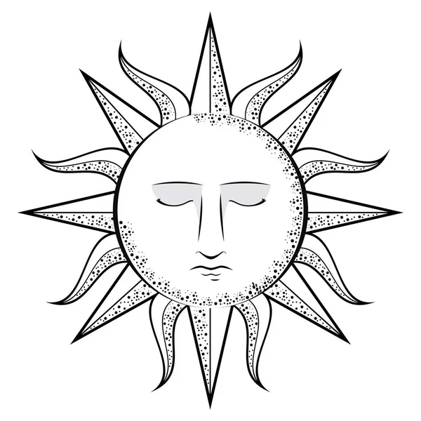 Sun face icon — Stock Vector