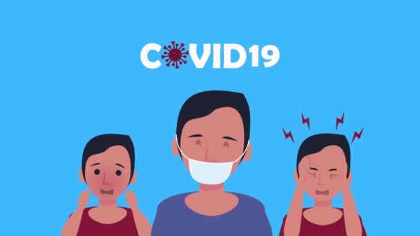 Persons sick with covid19 symptoms — Stock Video