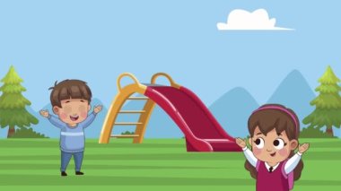 Parktaki küçük öğrenciler