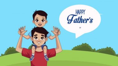 Babalar günün kutlu olsun kamptaki baba ve oğluyla konuşma balonunda.