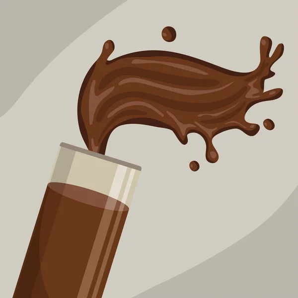 Verre avec chocolat — Image vectorielle