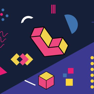 siyah ve mor memphis