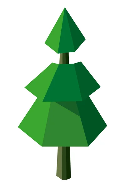 松の木ローポリ — ストックベクタ