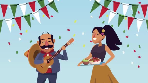 Casal mexicano em festa celebração — Vídeo de Stock