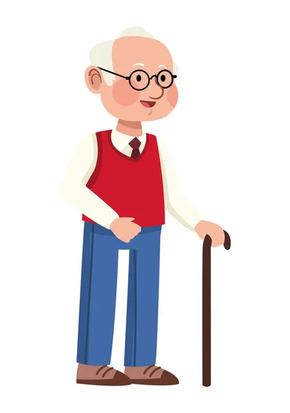 Grootvader met een bril — Stockvector