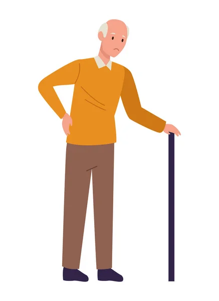 Grandfather with cane — Stock Vector