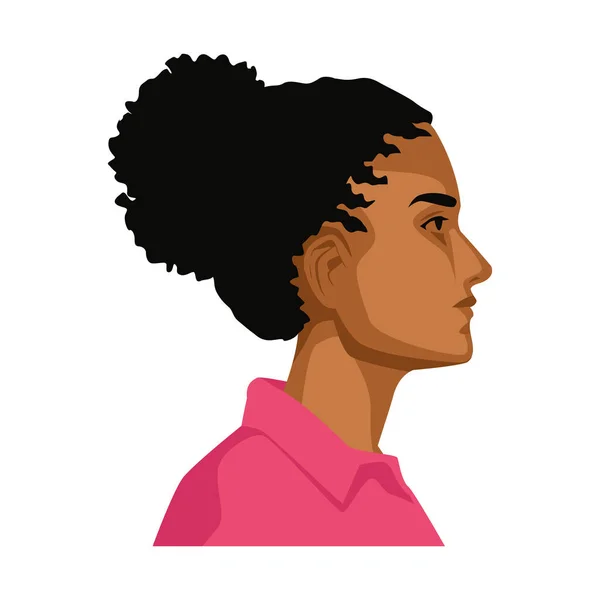 Afro senhora perfil —  Vetores de Stock