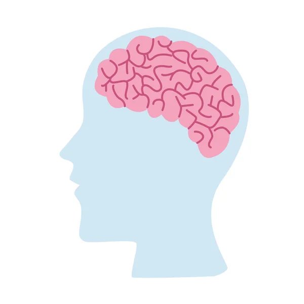 Profil mit Gehirn — Stockvektor