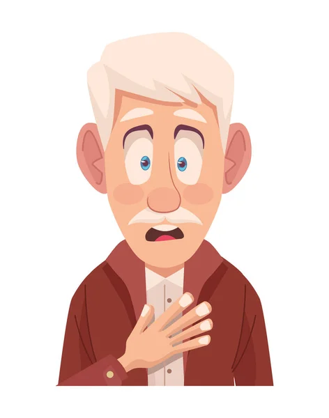 Abuelo carácter enfermo — Vector de stock