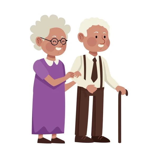 Pasangan kakek-nenek afro - Stok Vektor