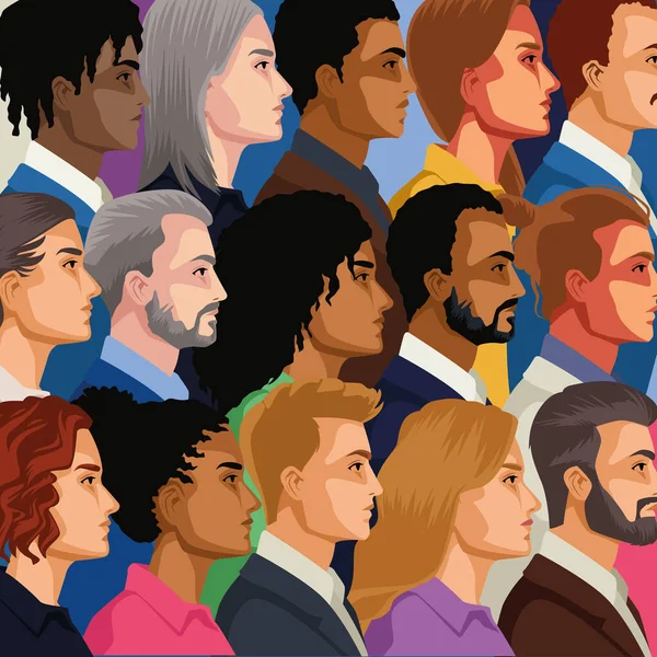 Multitud personas personajes — Vector de stock