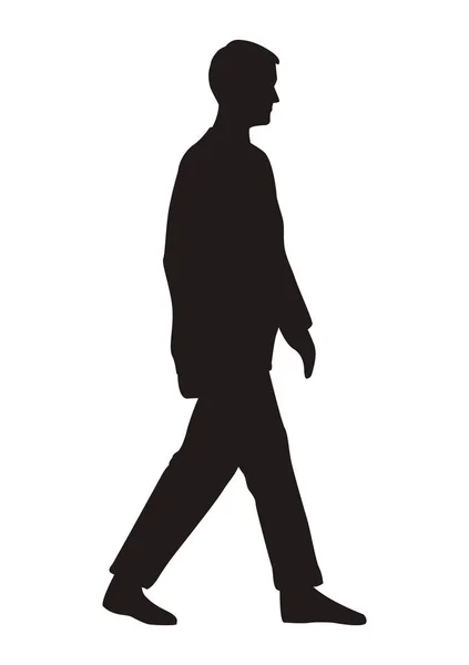 Homme marche silhouette — Image vectorielle