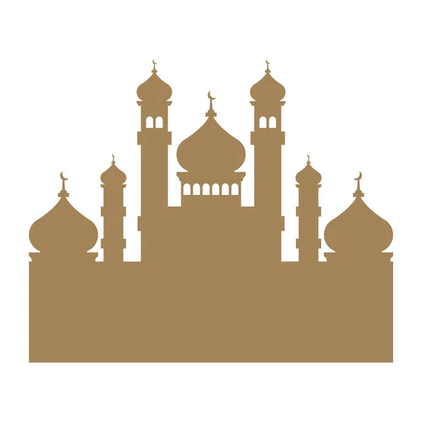 Мечеть коричневий силует — стоковий вектор